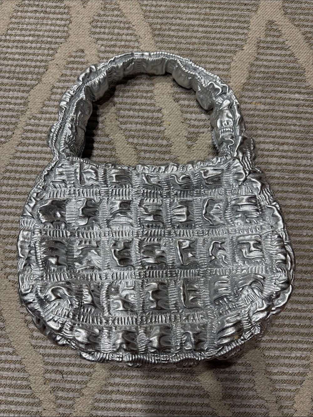 Jason Wu Metallic Silver Textured Shoulder Bag